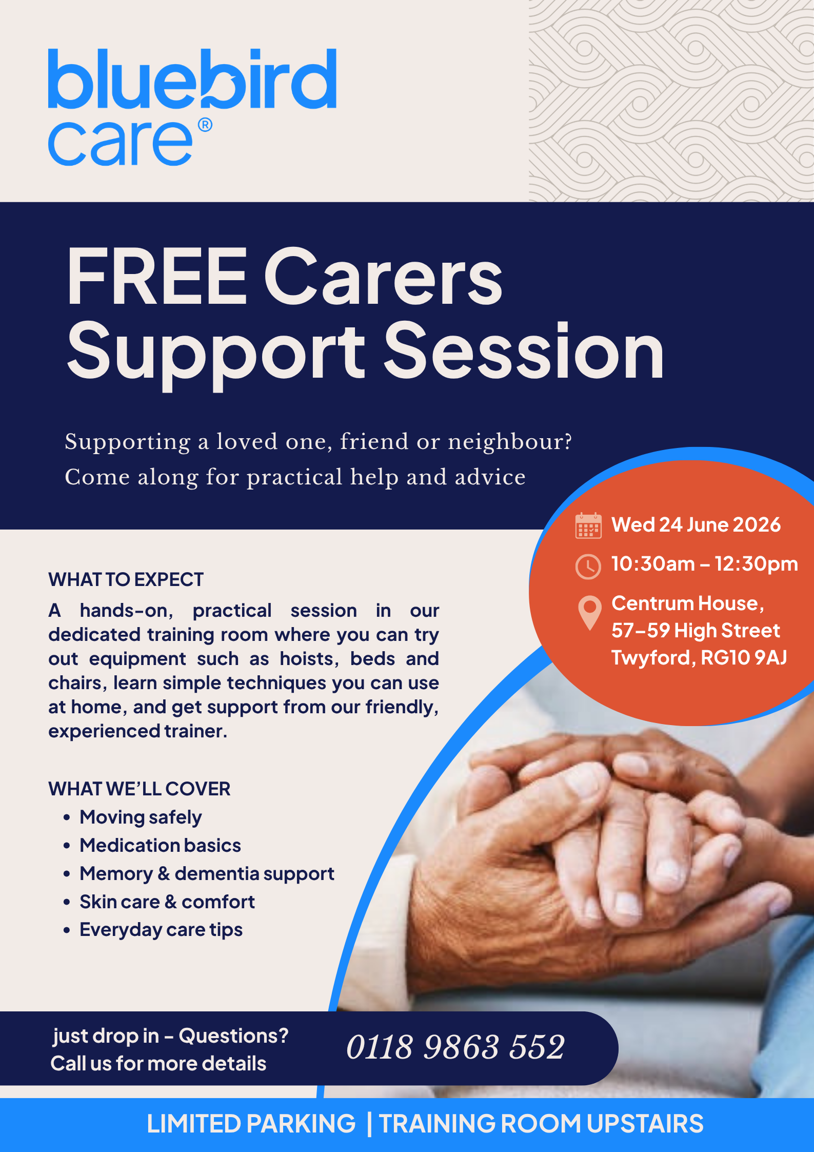 Bluebird Care Twyford carers support session June 2026