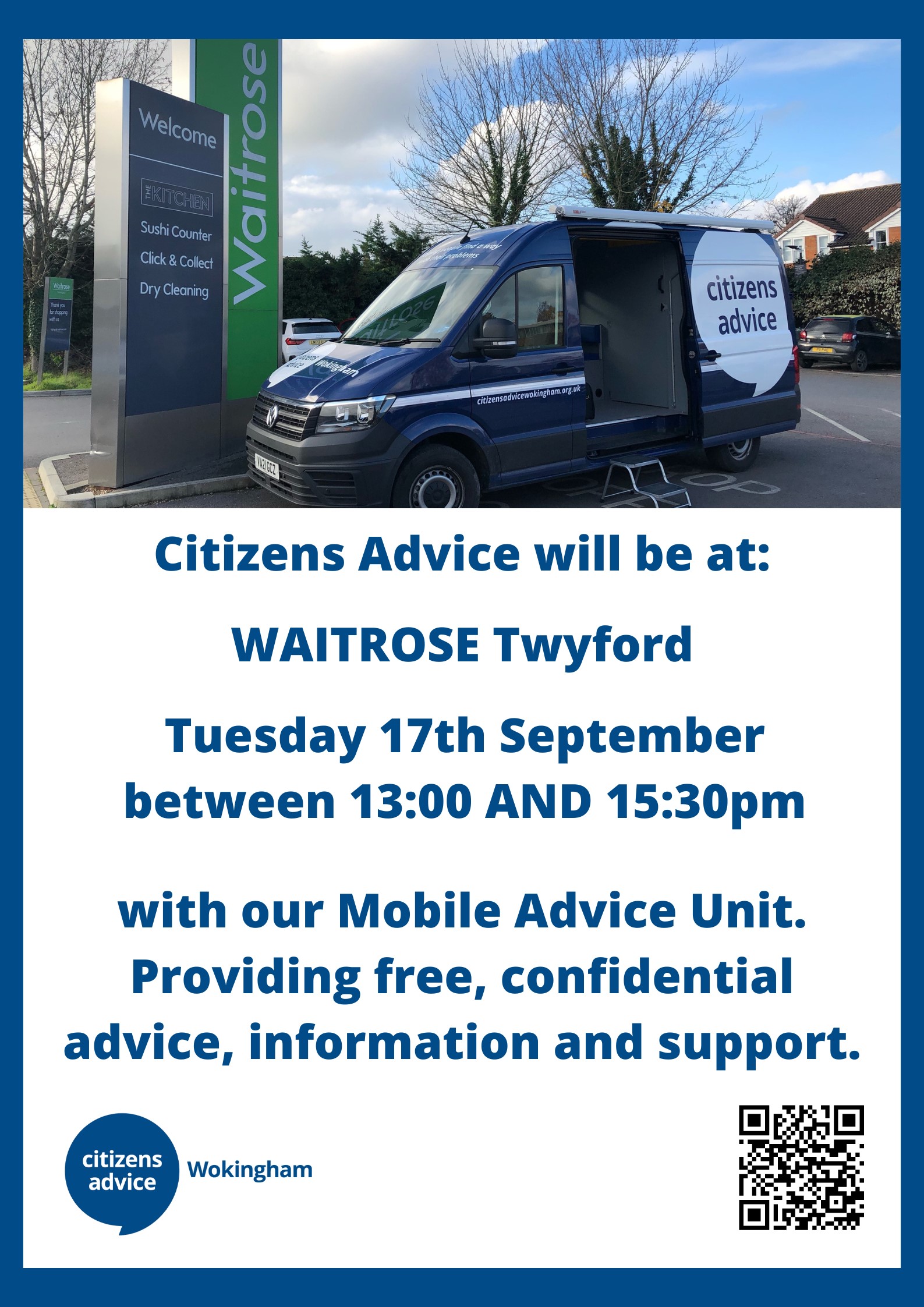 Citizens Advice Wokingham at Waitrose, Twyford, 17 September 2024