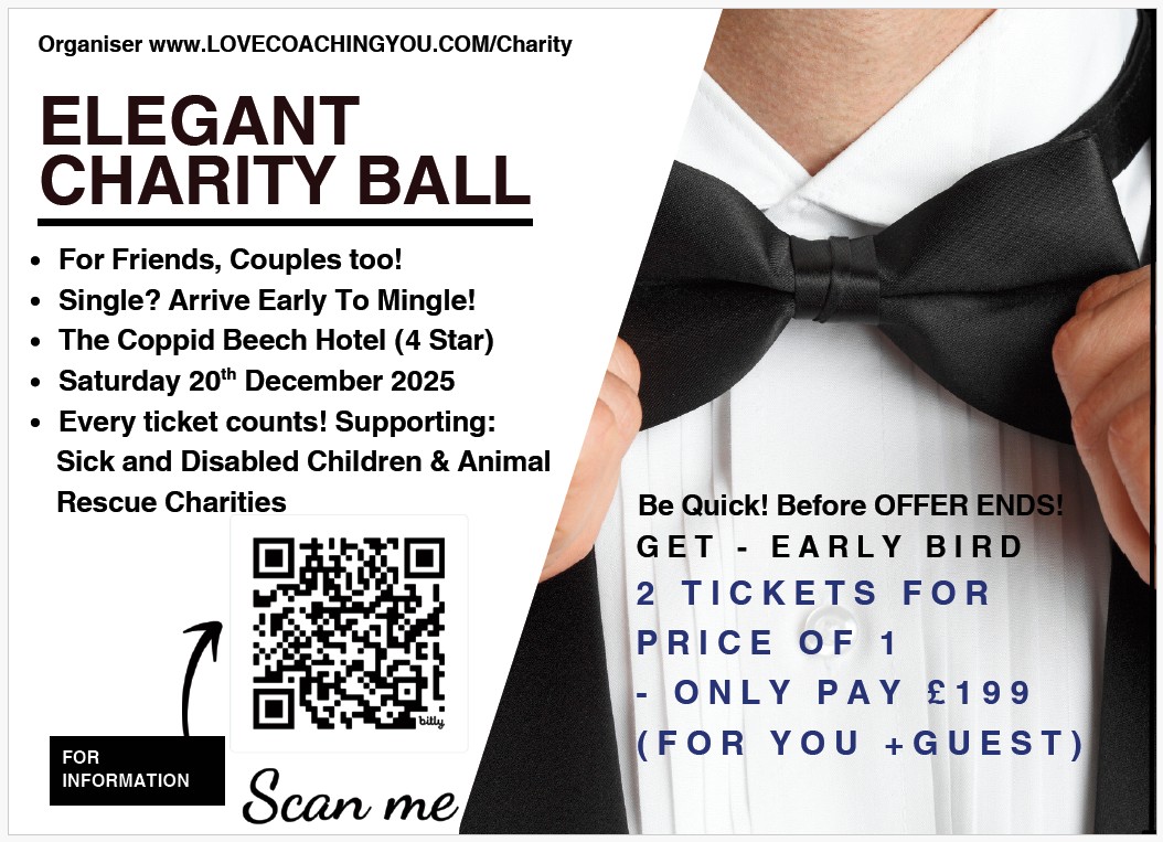 Love Coaching You Charity Ball, Coppid Beech Hotel, 20 December 2025