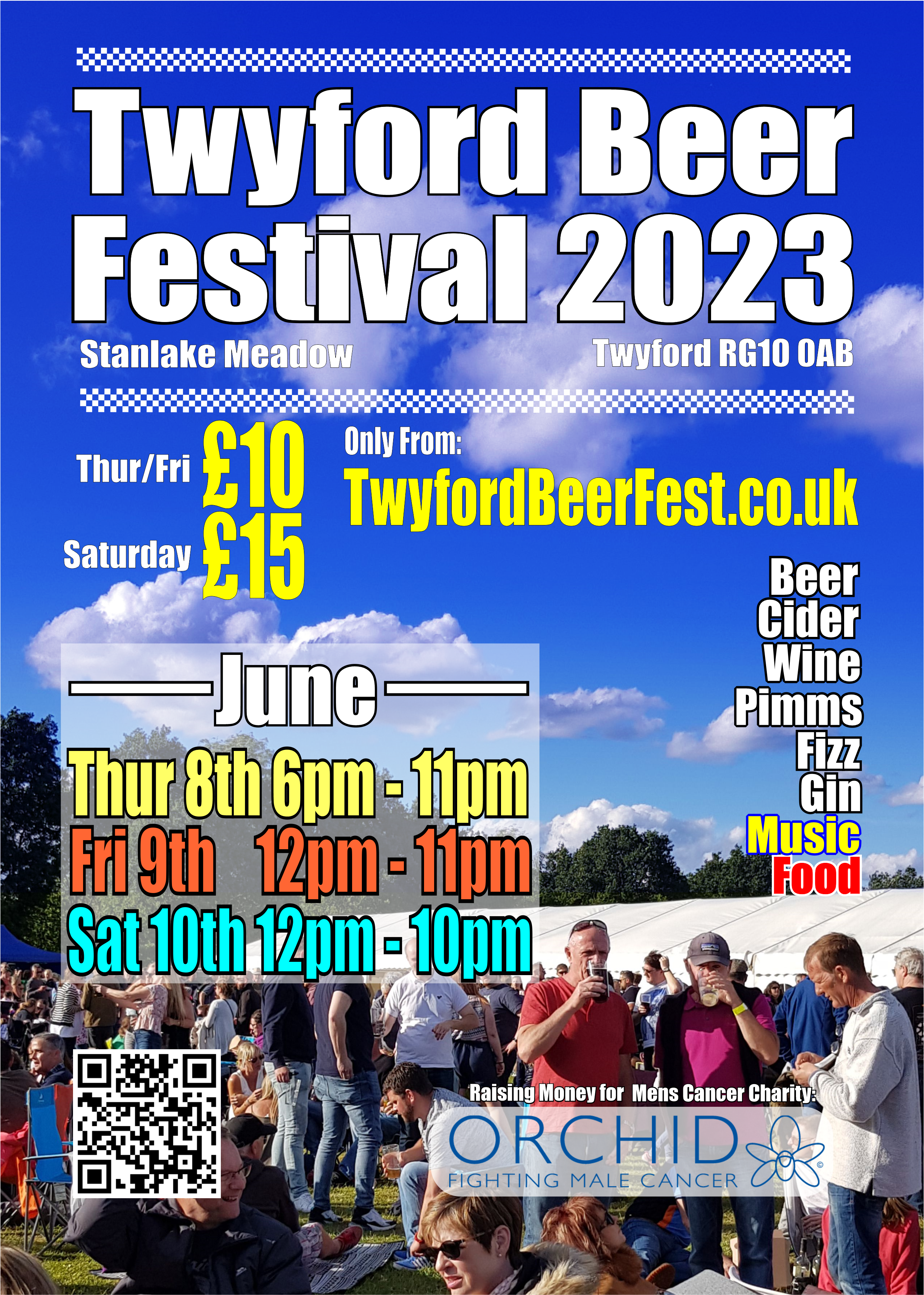 Poster for Twyford Beer Festival, taking place from Thursday 8 June to Saturday 10 June 2023.