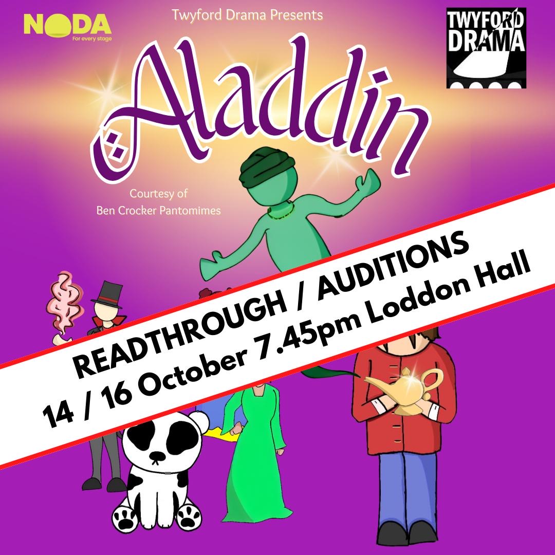 Twyford Drama Aladdin auditions October 2025
