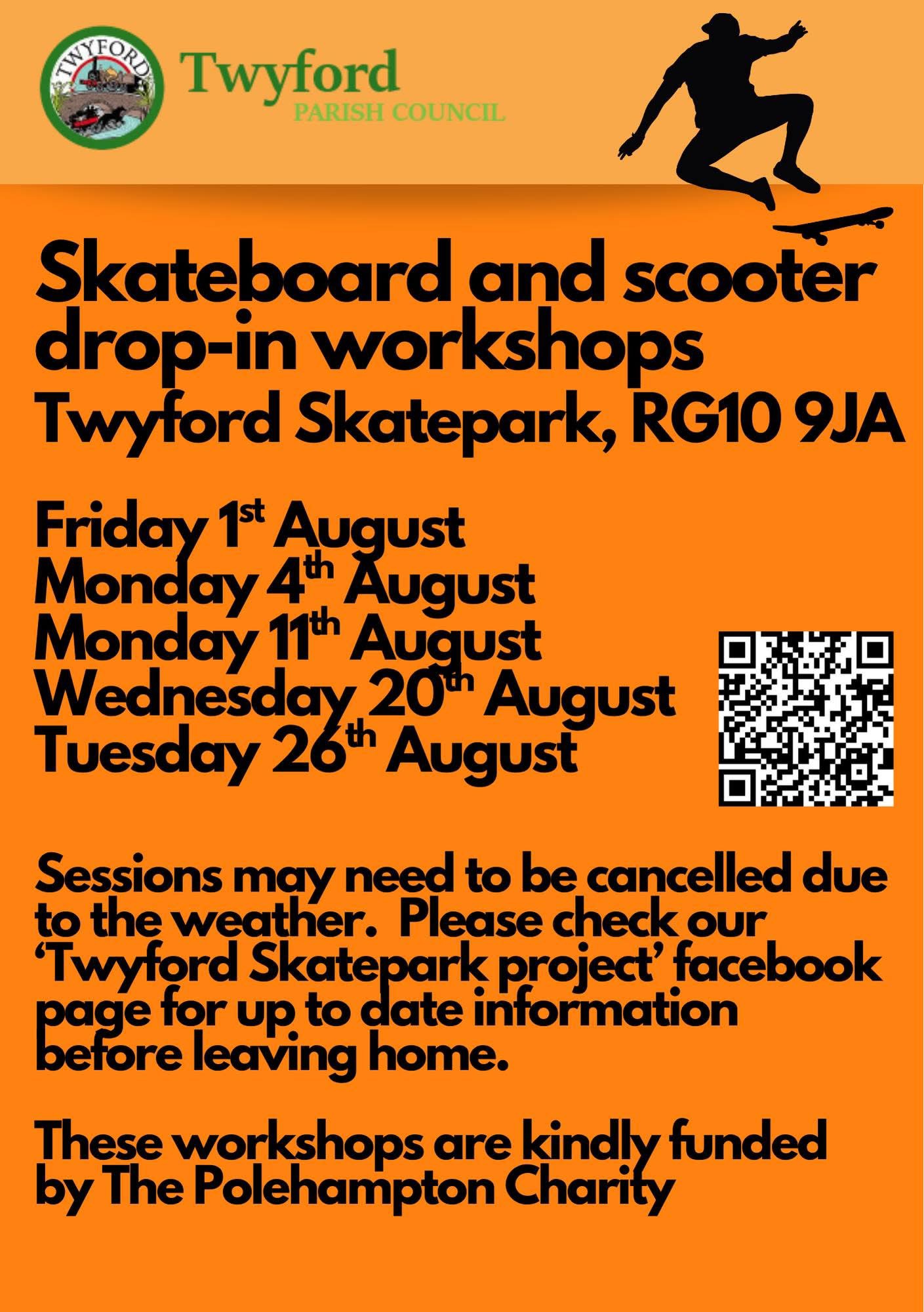 Twyford Skatepark workshops August 2025