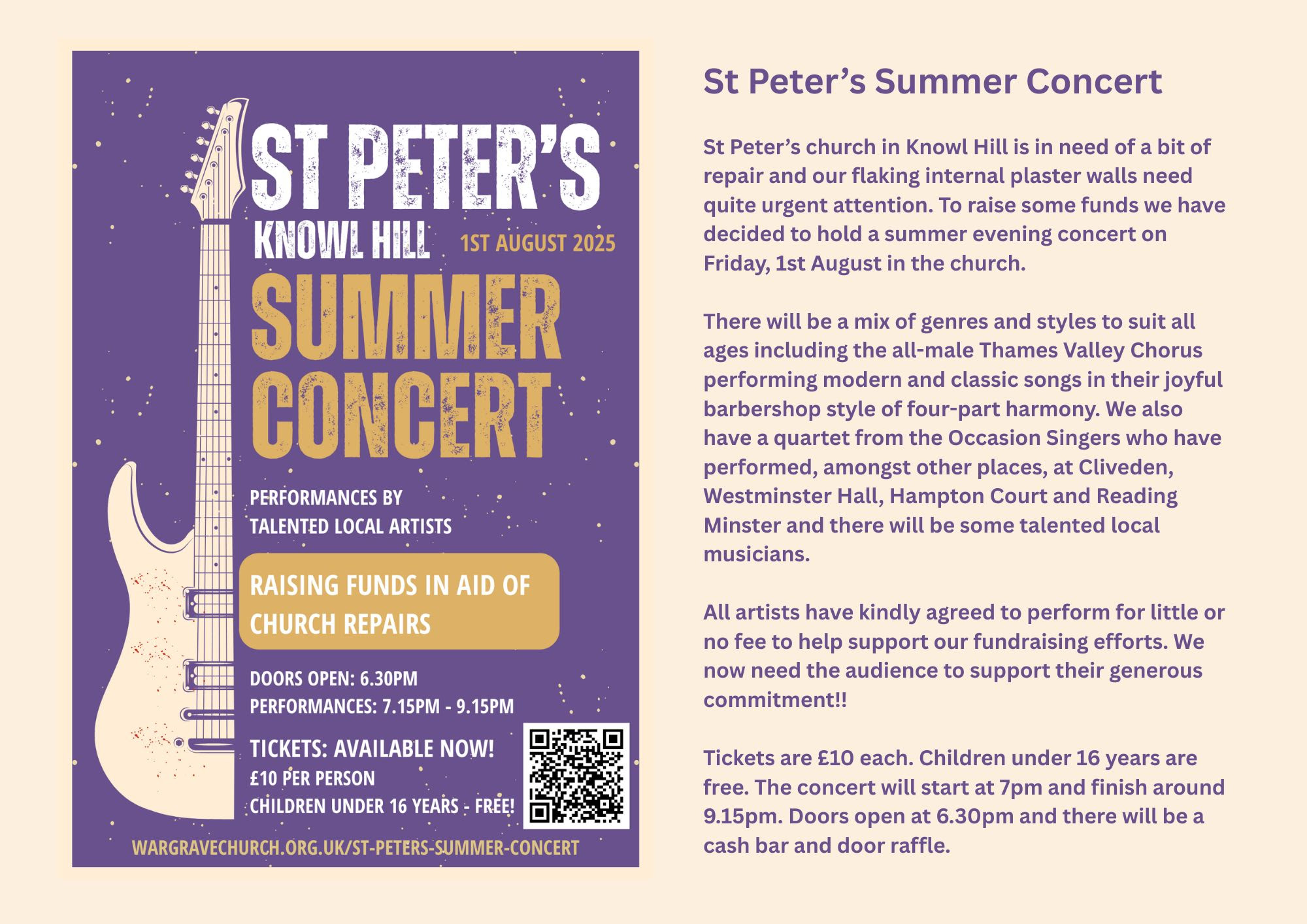 Summer concert at St Peter's Church, Knowl Hill, 1 August 2025